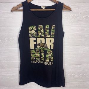 California republic black camo tank top